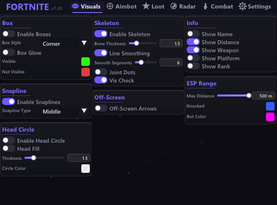 ONYX Fortnite menu